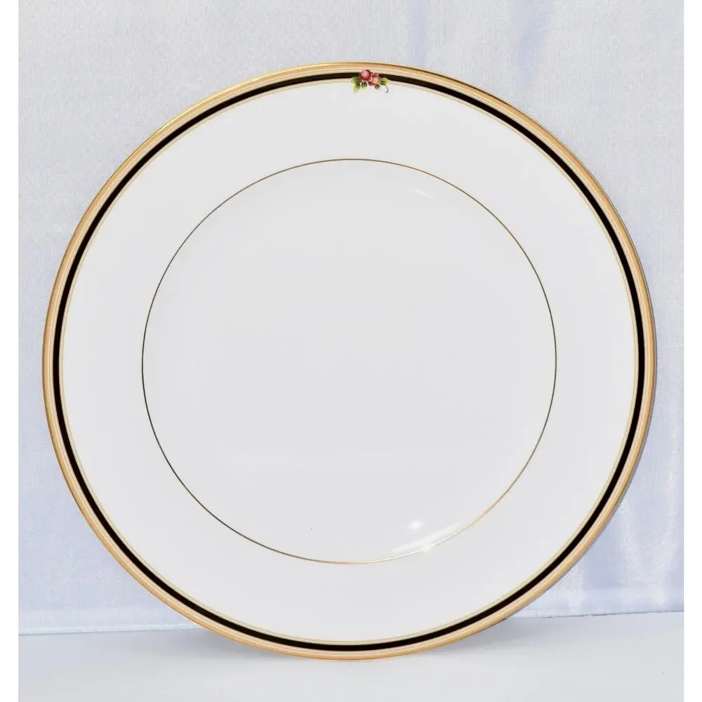 Wedgwood Dinner ware Bone China Clio Black & Gold Rim 10